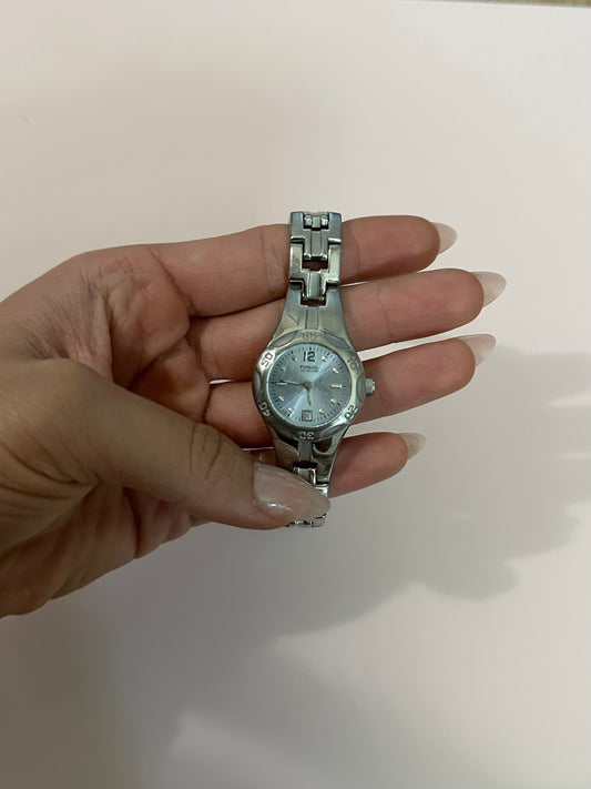 Silver fossil with silver face 8inches