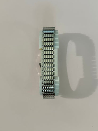 Silver Faded Glory Watch with Blue Face 7.5 inches