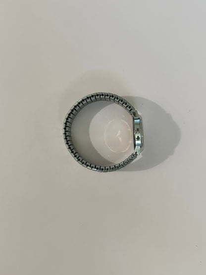 Silver Faded Glory Watch with Blue Face 7.5 inches